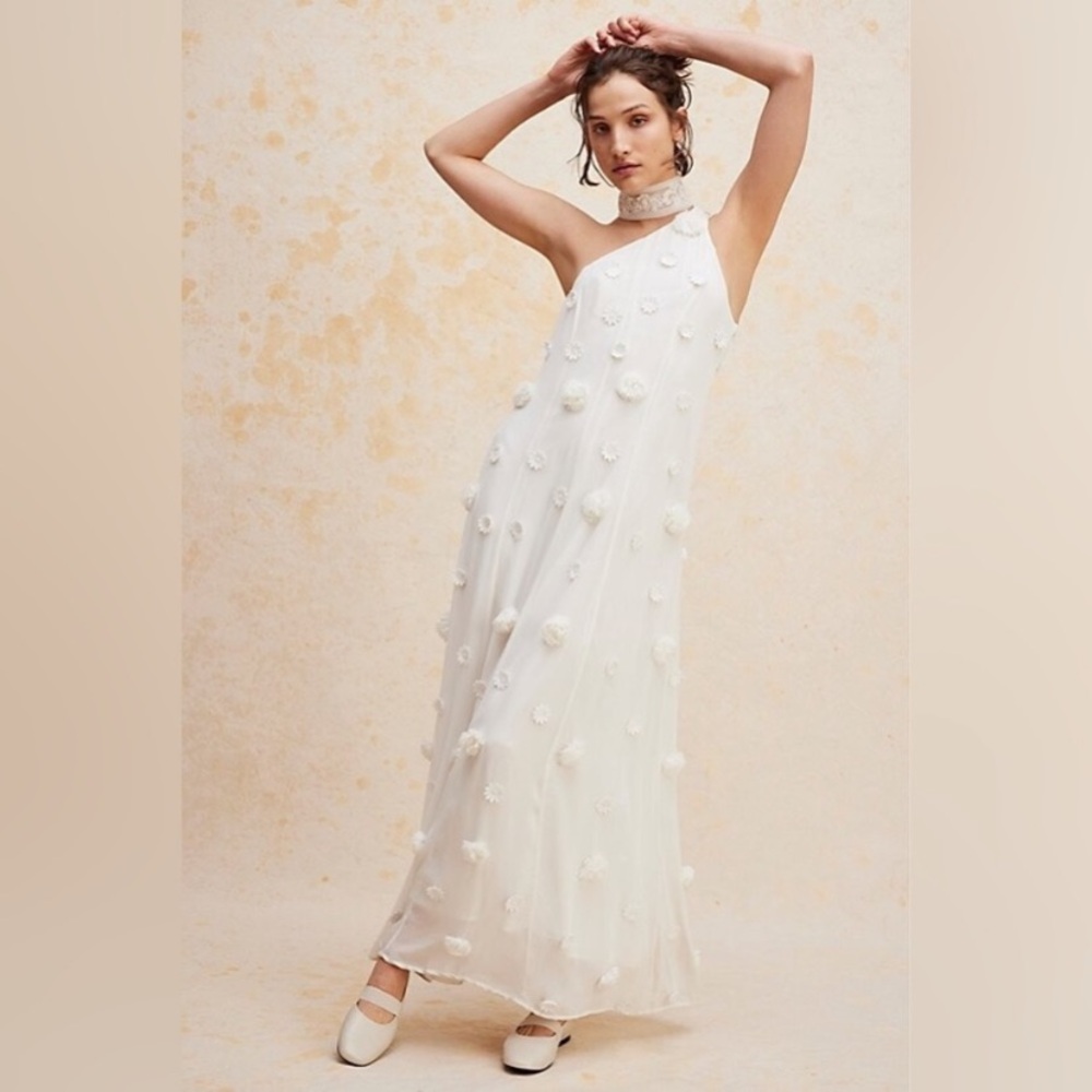 New Free People✨Blossom Bliss Maxi Dress- Snow White